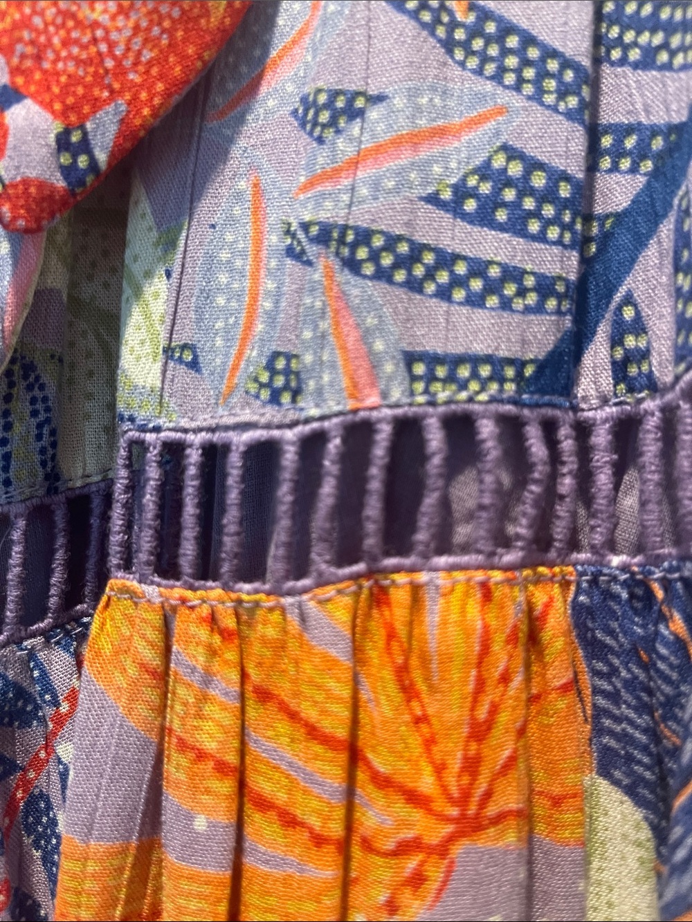 Angie Floral Maxi Dress in Orange, Blue, Yellow, Pink -flowy - tiered - -lined. - Picture 10 of 10